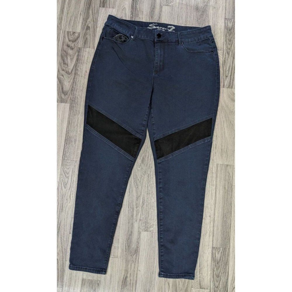 Seven 7 Womens Size 16 Skinny Stretch Striped Leggings Jeans